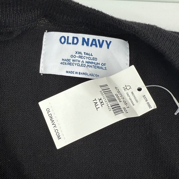 Old Navy Sweater Men XXLT NEW Solid Black Knit Pullover Long Sleeve Crew Neck - Picture 5 of 9